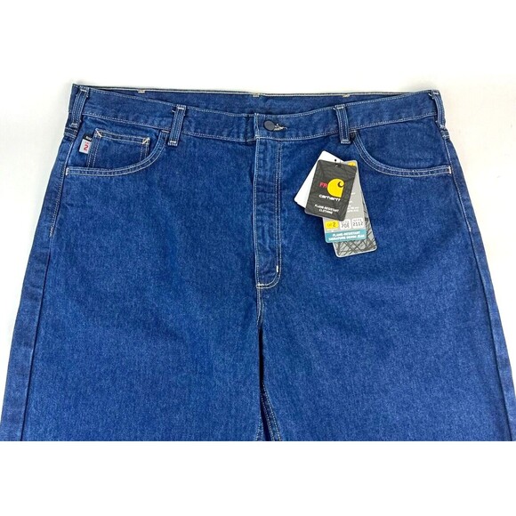 Carhartt Mens Flame Resistant Signature Denim Jean Relaxed Fit 42 X 33 Cat 2 NWT - Picture 2 of 12